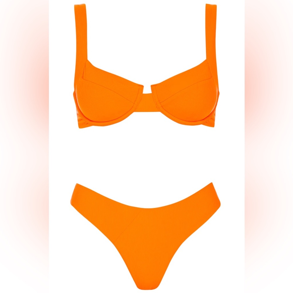 VETCHY Laguna Palm Ribbed Set Top size L bottoms size S